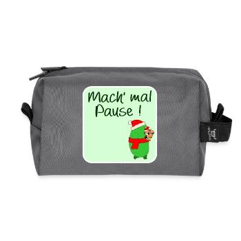 CHRISTMAS BREAK PICKLE SANTA CLAUS - Recycled Toiletry Zip Bag - anthracite - Front