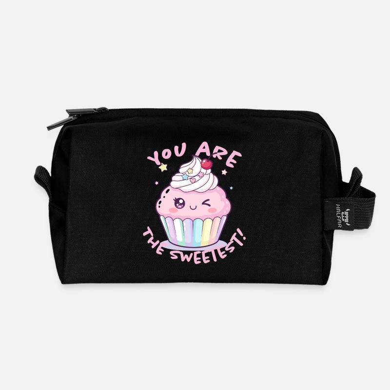 Tu es le cupcake le plus mignon - Trousse de toilette en tissu recyclé - noir