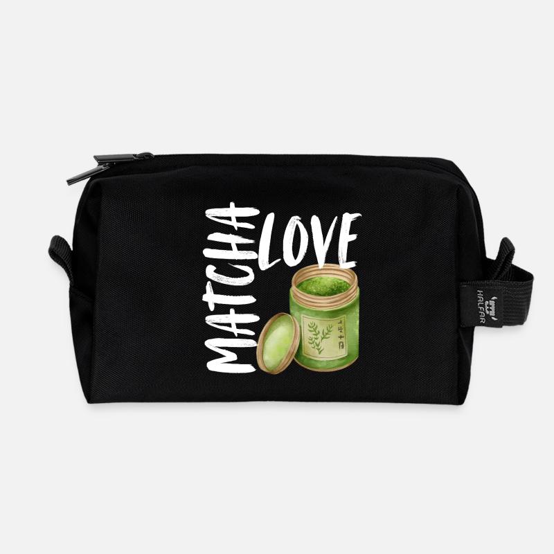 Matcha Love Matcha Latte Spruch Sprüche Geschenk - Recycelte Kulturtasche - Schwarz