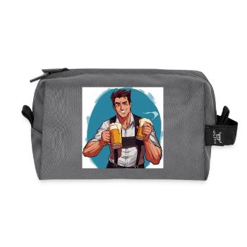 Beer hero in festival charm - Recycled Toiletry Zip Bag - anthracite - Front