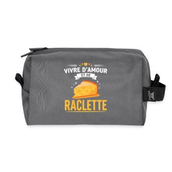 Love Raclette Abend Originelles Geschenk - Recycelte Kulturtasche - Anthrazit - Vorne