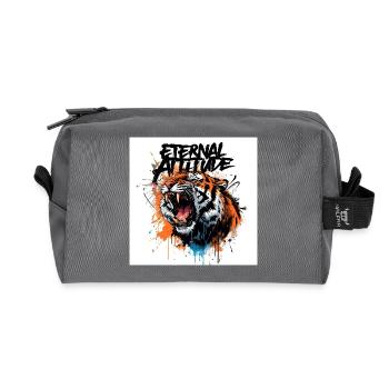 Eternal Tiger Pose - Recycled Toiletry Zip Bag - anthracite - Front