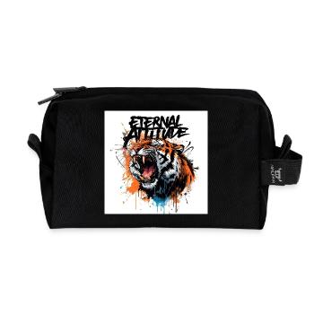 Pose du tigre éternel - Trousse de toilette en tissu recyclé - noir - Devant