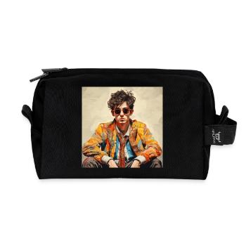 Bunter Künstlerporträt Retro-Chic - Recycelte Kulturtasche - Schwarz - Vorne