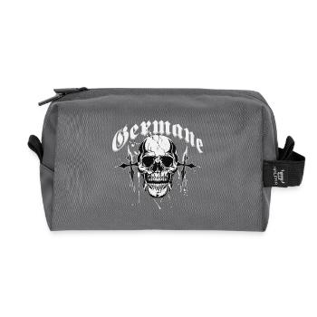 Gothic Skull Cross Print Germanic - Recycled Toiletry Zip Bag - anthracite - Front