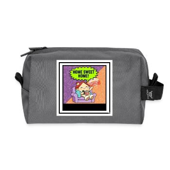 Home Sweet Home Cartoon Annulé - Trousse de toilette en tissu recyclé - anthracite - Devant