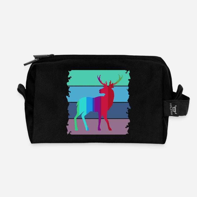 Hirsch - Recycelte Kulturtasche - Schwarz