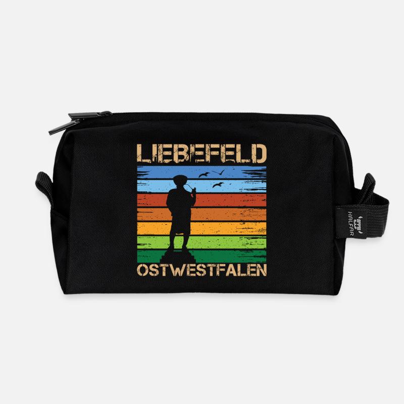 Liebefeld ❤ Leineweber - Trousse de toilette en tissu recyclé - noir