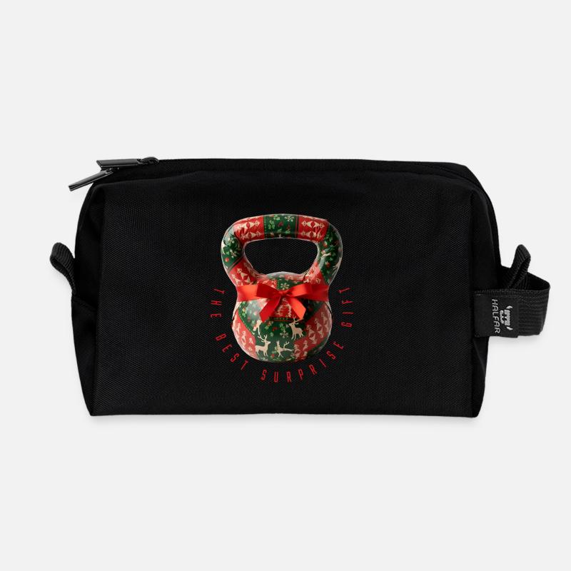 Kettlebell -- The Best Suprise Gift - Recycled Toiletry Zip Bag - black
