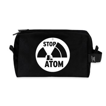STOP ATOM - Recycelte Kulturtasche - Schwarz - Vorne