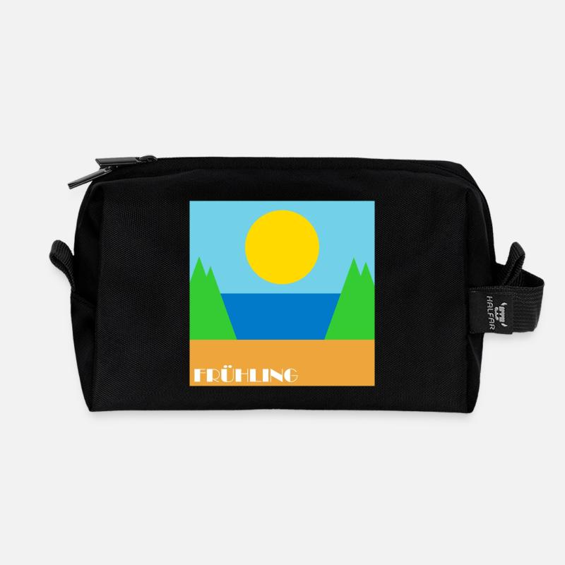 Fruehling - Recycelte Kulturtasche - Schwarz