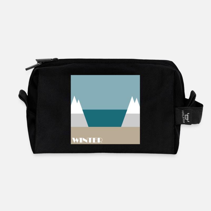 Winter - Recycled Toiletry Zip Bag - black