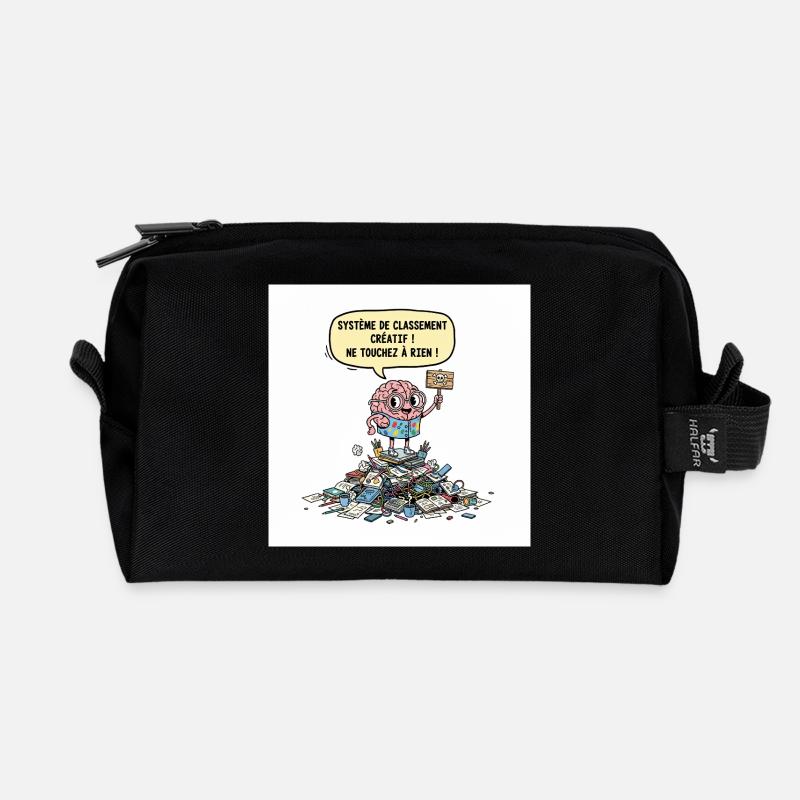 Creative Chaos Brain - Recycled Toiletry Zip Bag - black