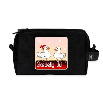 Joyeux Noël Oie de Noël - Trousse de toilette en tissu recyclé - noir - Devant