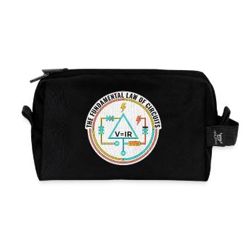 Cadeau pour ingénieur électricien, chemise Funny Circuits - Trousse de toilette en tissu recyclé - noir - Devant