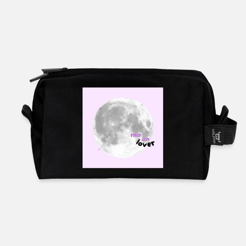 Moon Lover – Cute Pink Aesthetic Design 🌕💗✨🌸 - Recycelte Kulturtasche - Schwarz