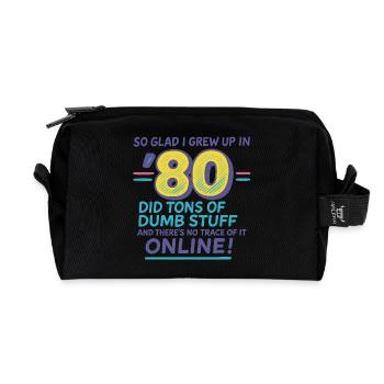 80er Nostalgie: Dummes Zeug online Lustige 80er Jahre - Recycelte Kulturtasche - Schwarz - Vorne