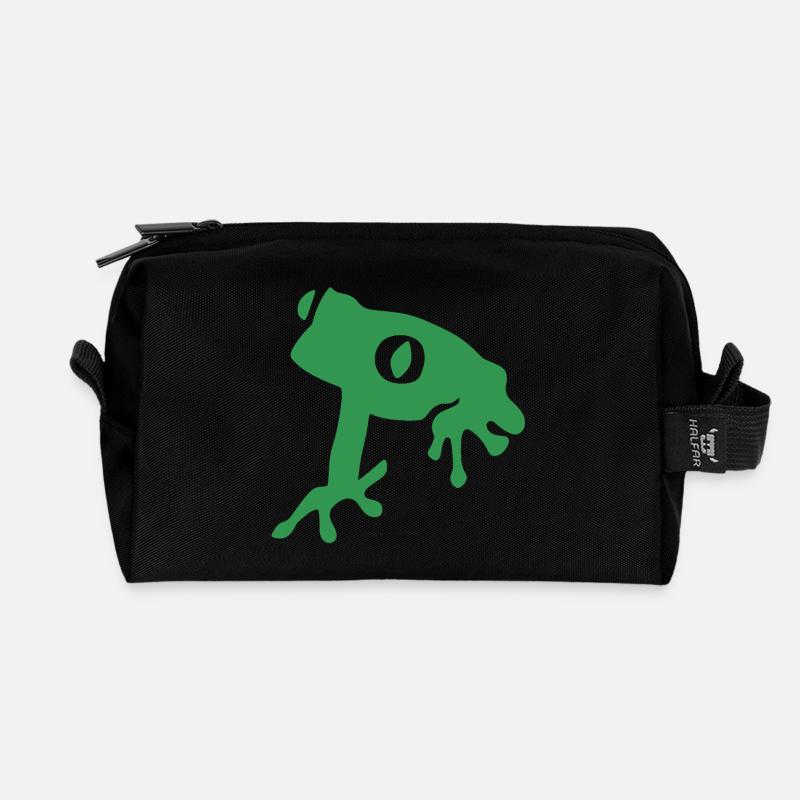 Don't be a frog - Recycled Toiletry Zip Bag - black