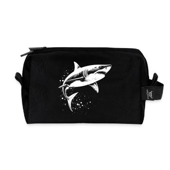 requin prédateur prédateur de l’océan - Trousse de toilette en tissu recyclé - noir - Devant