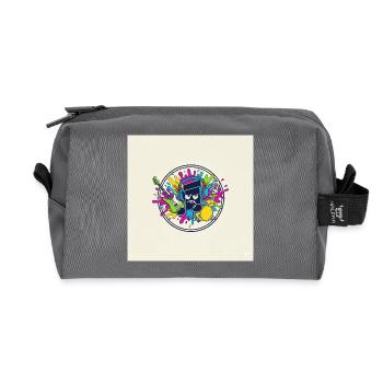 Buntes Cartoon-Musik-Logo - Recycelte Kulturtasche - Anthrazit - Vorne