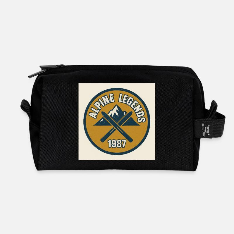 Alpine Legends 1987 Emblem - Recycelte Kulturtasche - Schwarz