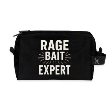 Rage Bait Expert, Funny Saying  - Recycled Toiletry Zip Bag - black - Front