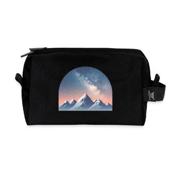 Pic de la Voie lactée sous le dôme étoilé - Trousse de toilette en tissu recyclé - noir - Devant