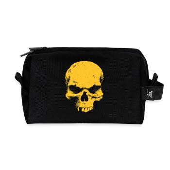 Yellow Skull Contrast - Recycled Toiletry Zip Bag - black - Front