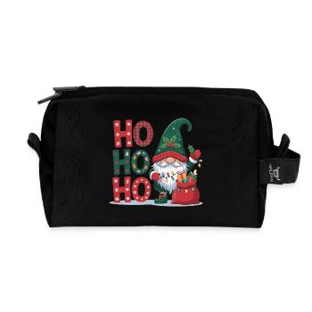 HoHoHo Gnome Christmas - Recycled Toiletry Zip Bag - black - Front