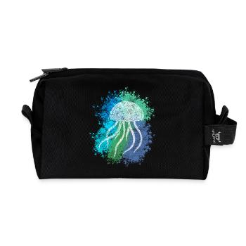 Zentangle-Qualle - Recycelte Kulturtasche - Schwarz - Vorne