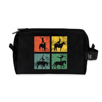 Voltigieren Reitsport Reiten Pferd Turnen - Recycelte Kulturtasche - Schwarz - Vorne