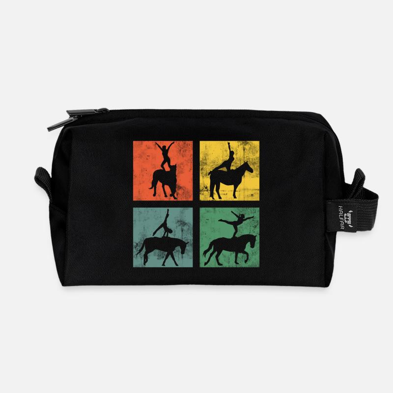 Voltigieren Reitsport Reiten Pferd Turnen - Recycelte Kulturtasche - Schwarz