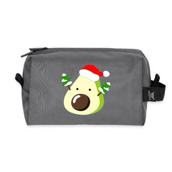 Avocado – Weihnachten - Recycelte Kulturtasche - Anthrazit - Vorne
