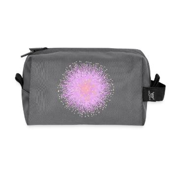 Pink Mimosa Blossom – Delicate Floral Design - Recycled Toiletry Zip Bag - anthracite - Front