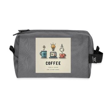Kaffee Code Design - Recycelte Kulturtasche - Anthrazit - Vorne
