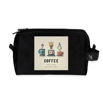 Conception du code du café - Trousse de toilette en tissu recyclé - noir - Devant