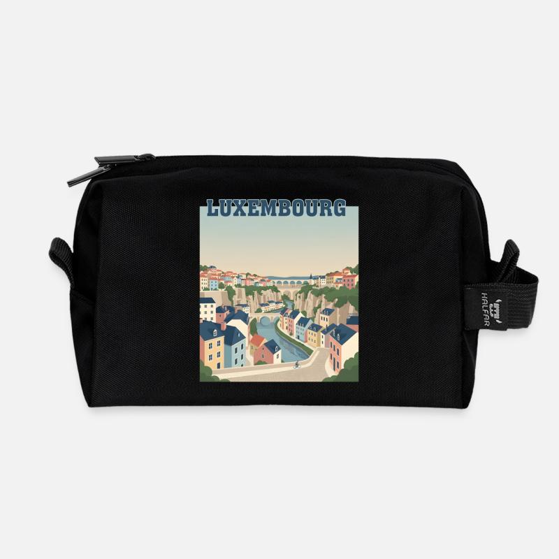Luxemburger Stadtpastellfarben - Recycelte Kulturtasche - Schwarz