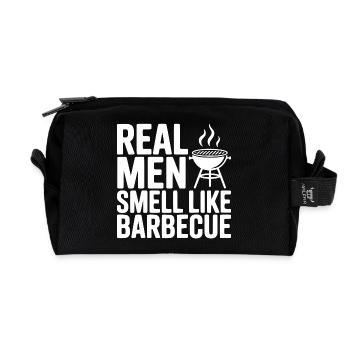 Echte Männer riechen nach Barbecue - Recycelte Kulturtasche - Schwarz - Vorne