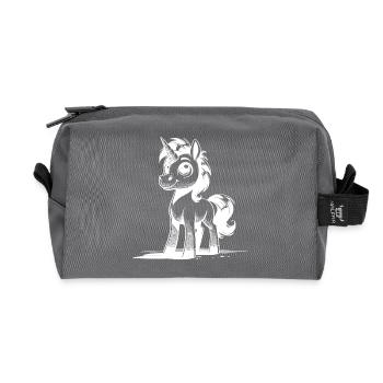 Magisches süsses Einhorn das dich anlacht - Recycelte Kulturtasche - Anthrazit - Vorne