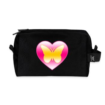 Schmetterling - Recycelte Kulturtasche - Schwarz - Vorne