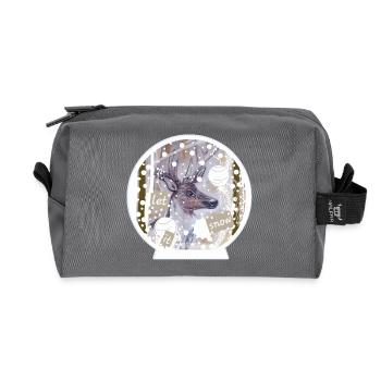 Snow Globe Deer - Recycled Toiletry Zip Bag - anthracite - Front