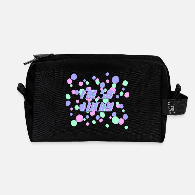 Ich bin so glücklich - Recycelte Kulturtasche - Schwarz