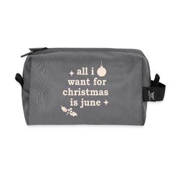 Ugly Christmas Motif - Recycled Toiletry Zip Bag - anthracite - Front