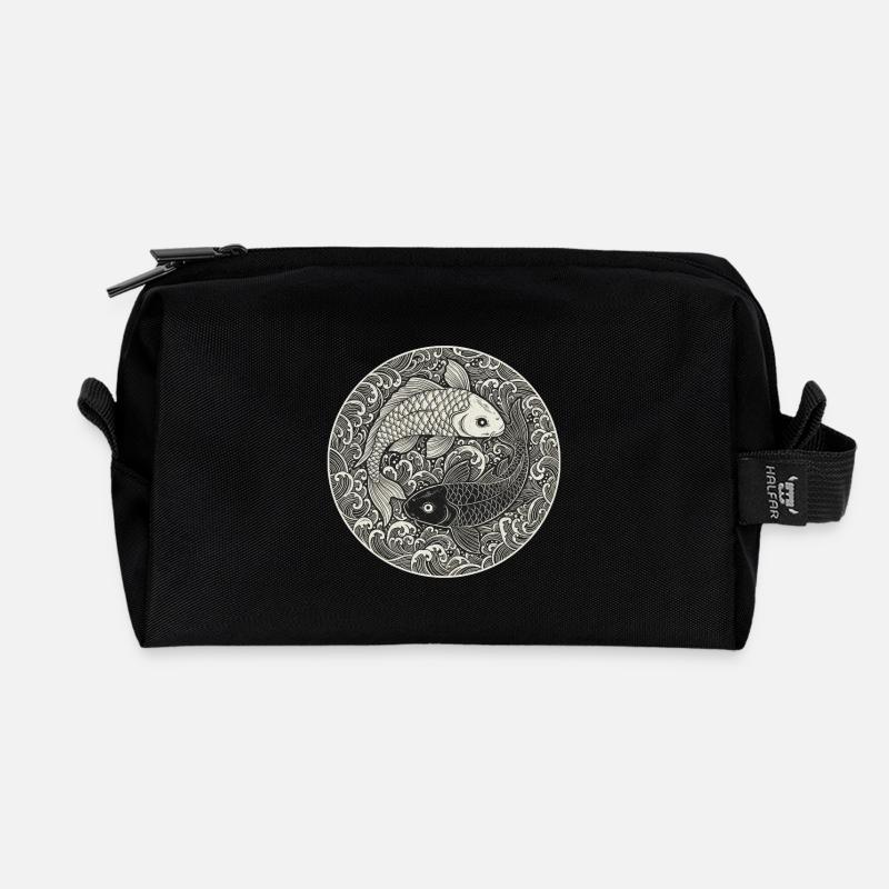 Koi Karpfen  - Recycelte Kulturtasche - Schwarz