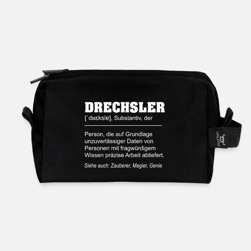 Definition Drechsler lustig - Recycelte Kulturtasche - Schwarz