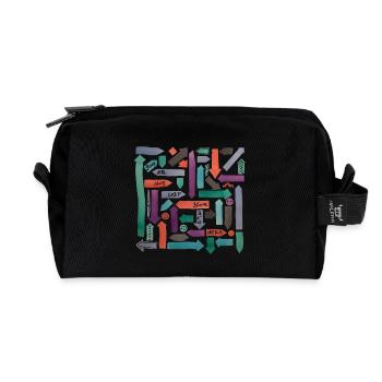 You are not lost, you are here - Recycled Toiletry Zip Bag - black - Front
