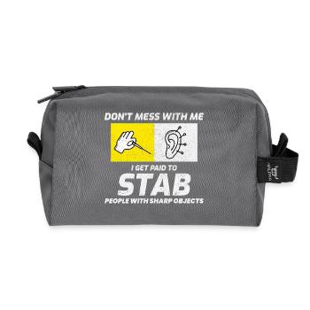 Licensed TCM Practitioner Expert Needling  - Recycled Toiletry Zip Bag - anthracite - Front