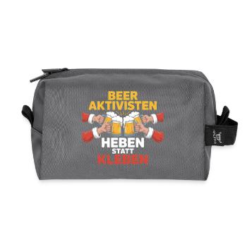 Beer Aktivisten - Funny Drinking Meme - Recycelte Kulturtasche - Anthrazit - Vorne