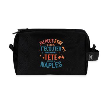 J'ai peut-être l'air d'écouter Naples - Trousse de toilette en tissu recyclé - noir - Devant
