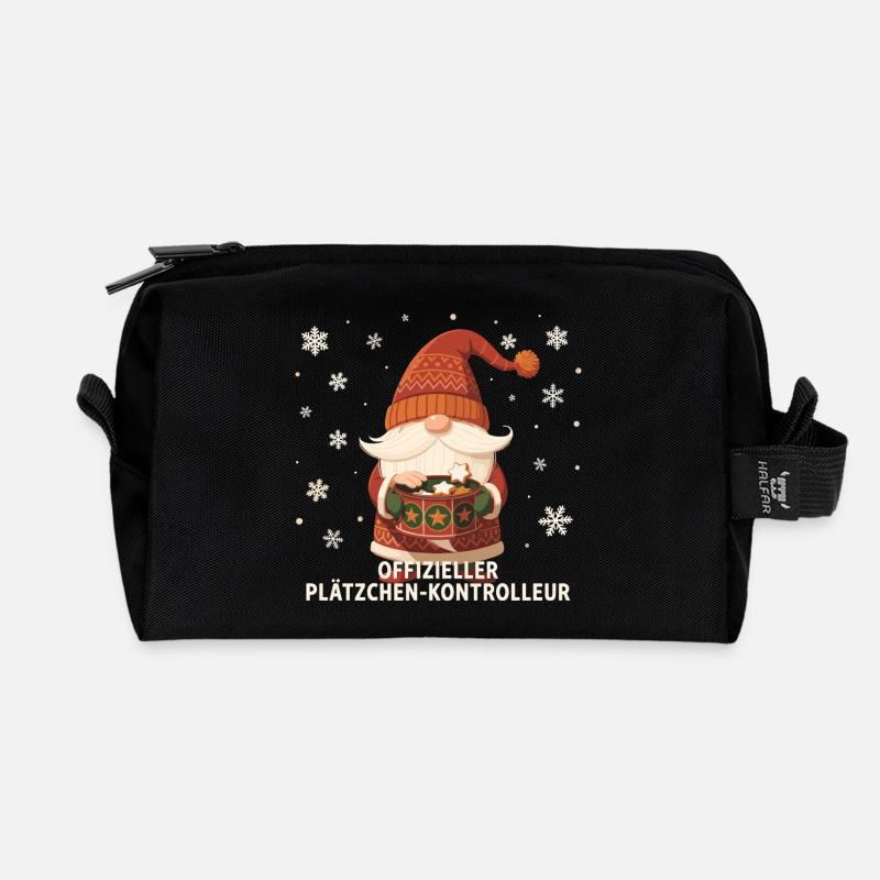Biscuits Gnomes Cadeau de Noël Mignon - Trousse de toilette en tissu recyclé - noir